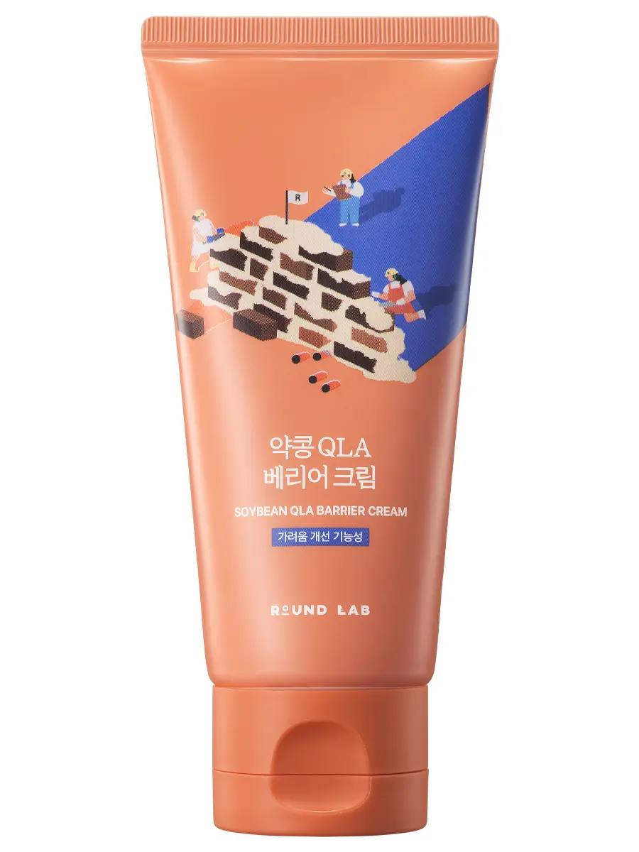 Усиленный барьерный крем с чёрной соей и пантенолом Round Lab Soybean QLA Barrier Cream, 80 мл